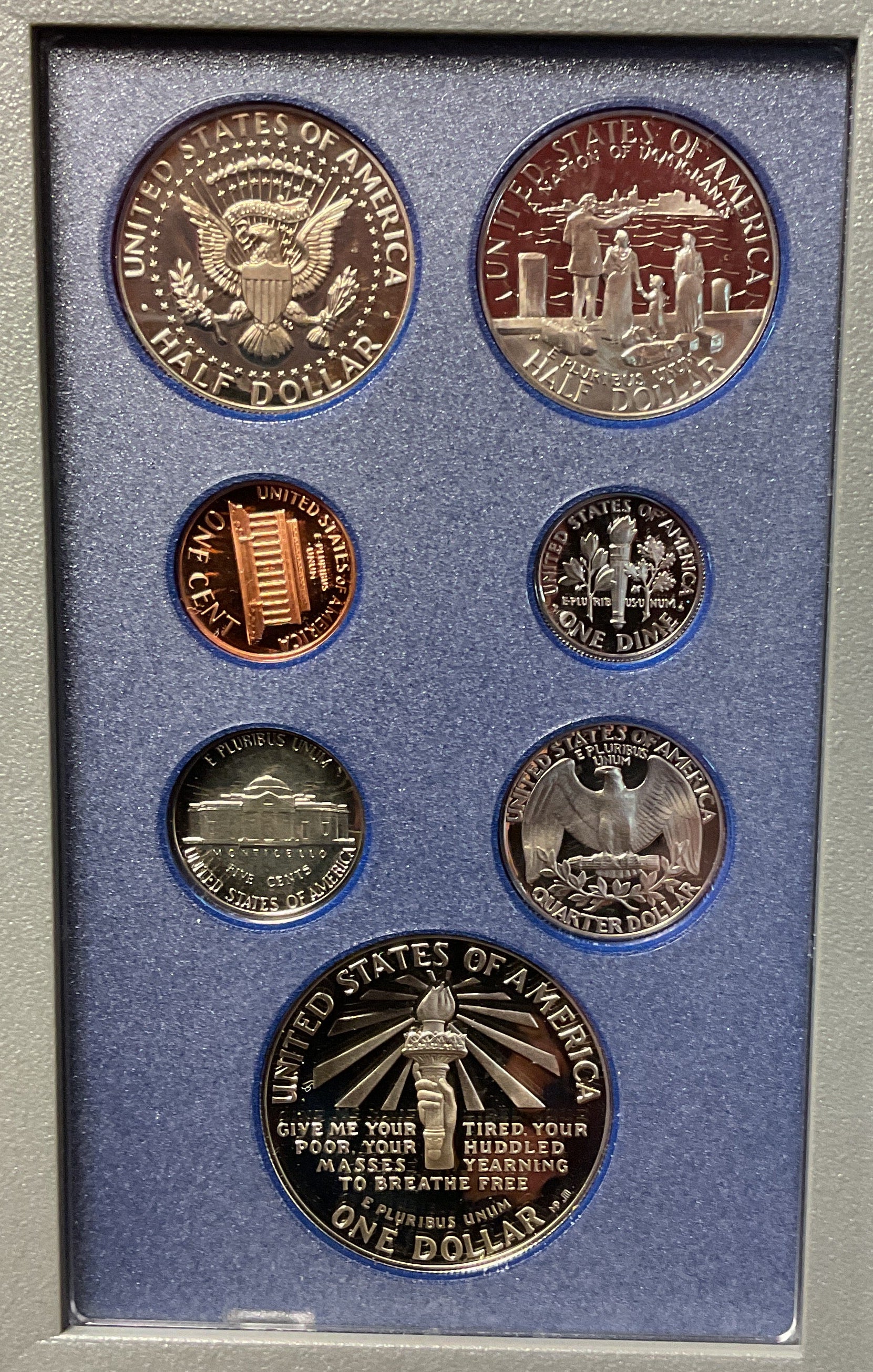 1986 U.S. Mint Prestige Set, Ellis Island Coins. Store #PT014