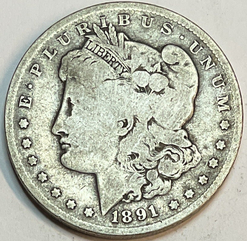 1891-O Morgan Silver Dollar, Gooe Circulated Coin, Store #DR0904