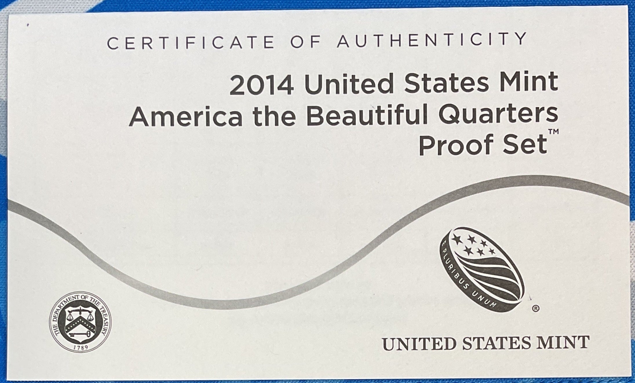 2014 U.S. Mint America the Beautiful Quarters Proof Set, in Original Government Packaging
