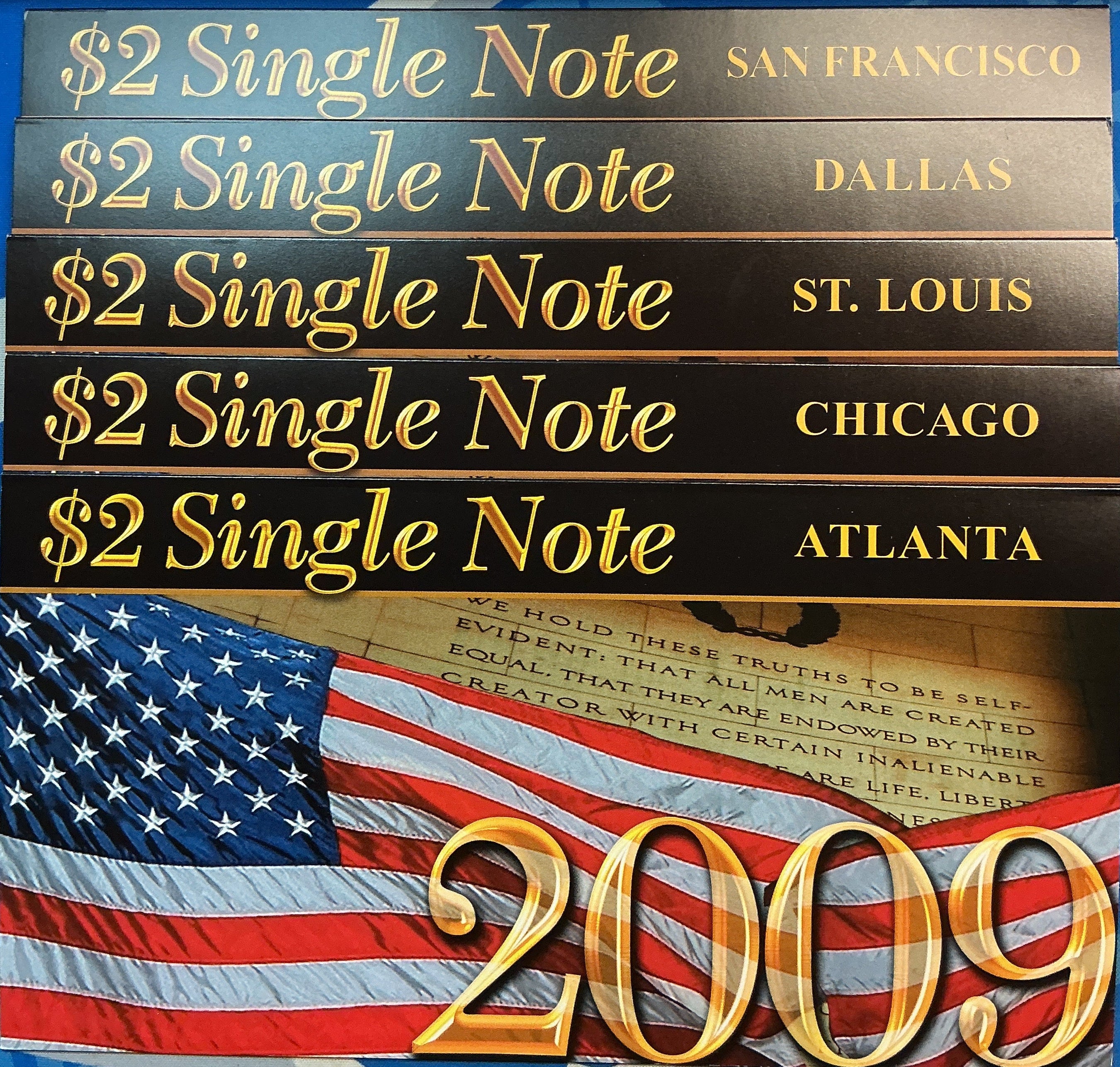 2009 Series $2 Single Notes, F.R.Notes, Nice Numbers!, Store #FRN002.