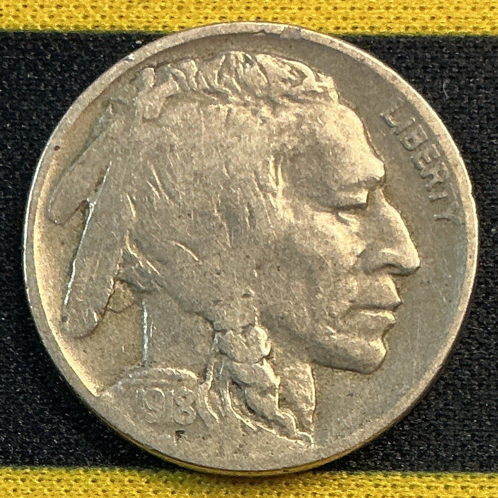 1918-D Buffalo Nickel, Very Good+ Circulated Coin, Store #NL997