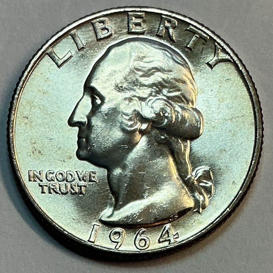 1964-D Silver Washington Quarter, Uncirculated Coin, Store #QR1799