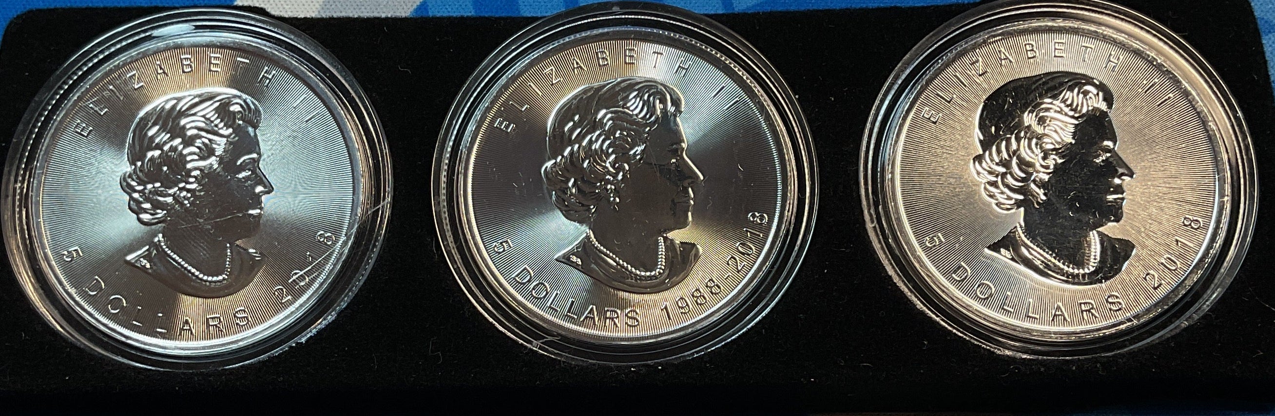 2018 Elizabeth II Canada Maple Leaf 3-Coin Set, Store #SR003