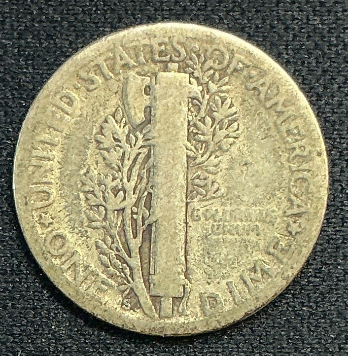 1927-S Mercury Dime, Good Circulated Coin, Store #DE0608