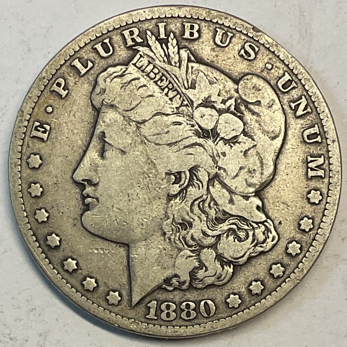 1880-CC Morgan Silver Dollar, Very Fine Circulated Coin, Store #DR0876