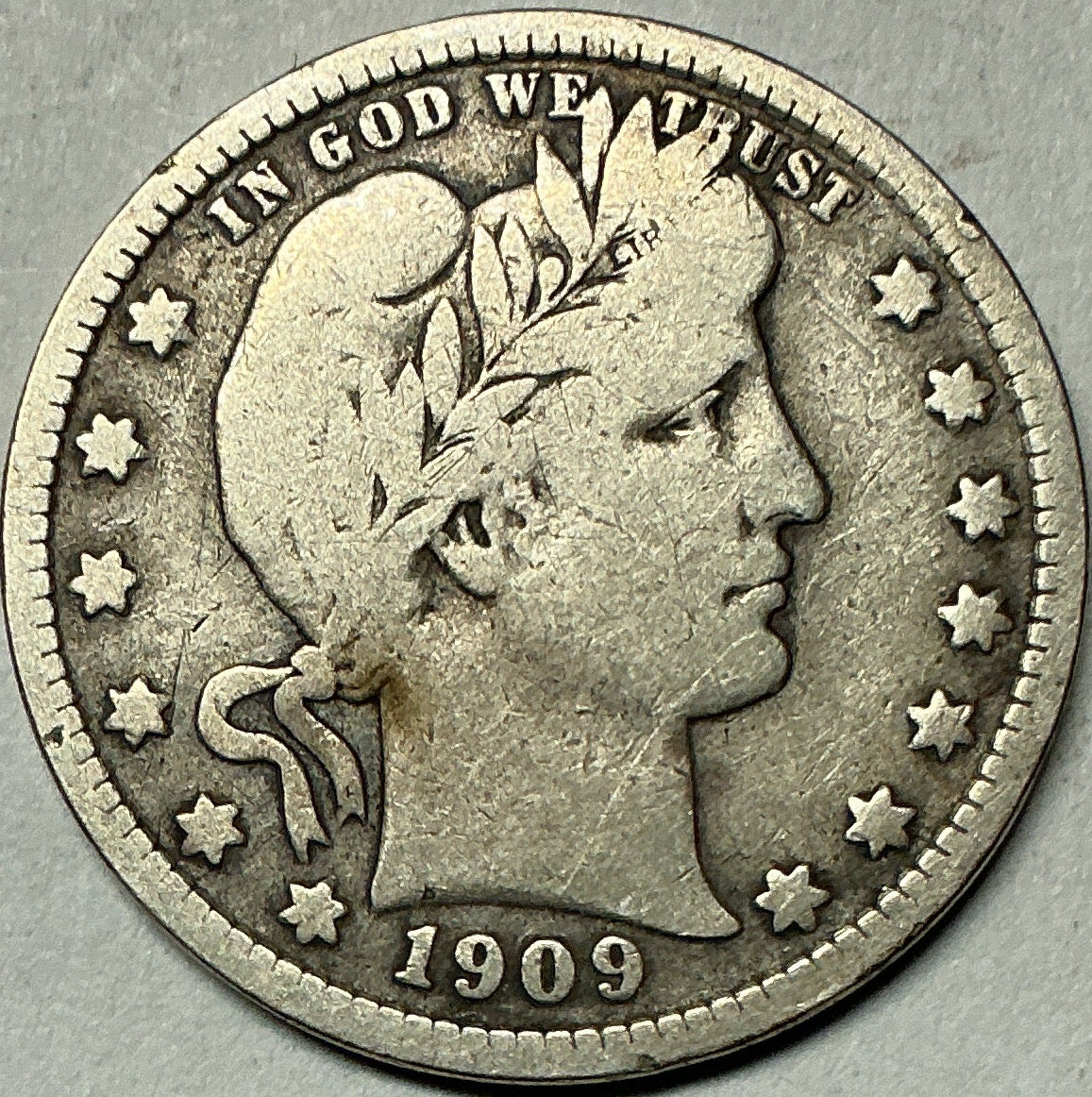 1909-D Barber Quarter, Fine Circulated Coin, Store #QR1962