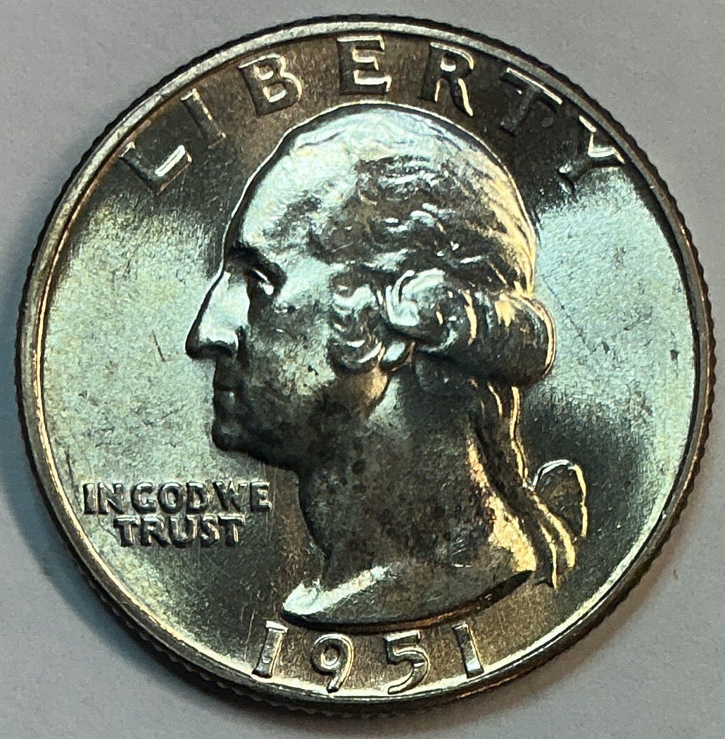 1951 Silver Washington Quarter, Brillant Uncirculated Coin, Store #QR1744