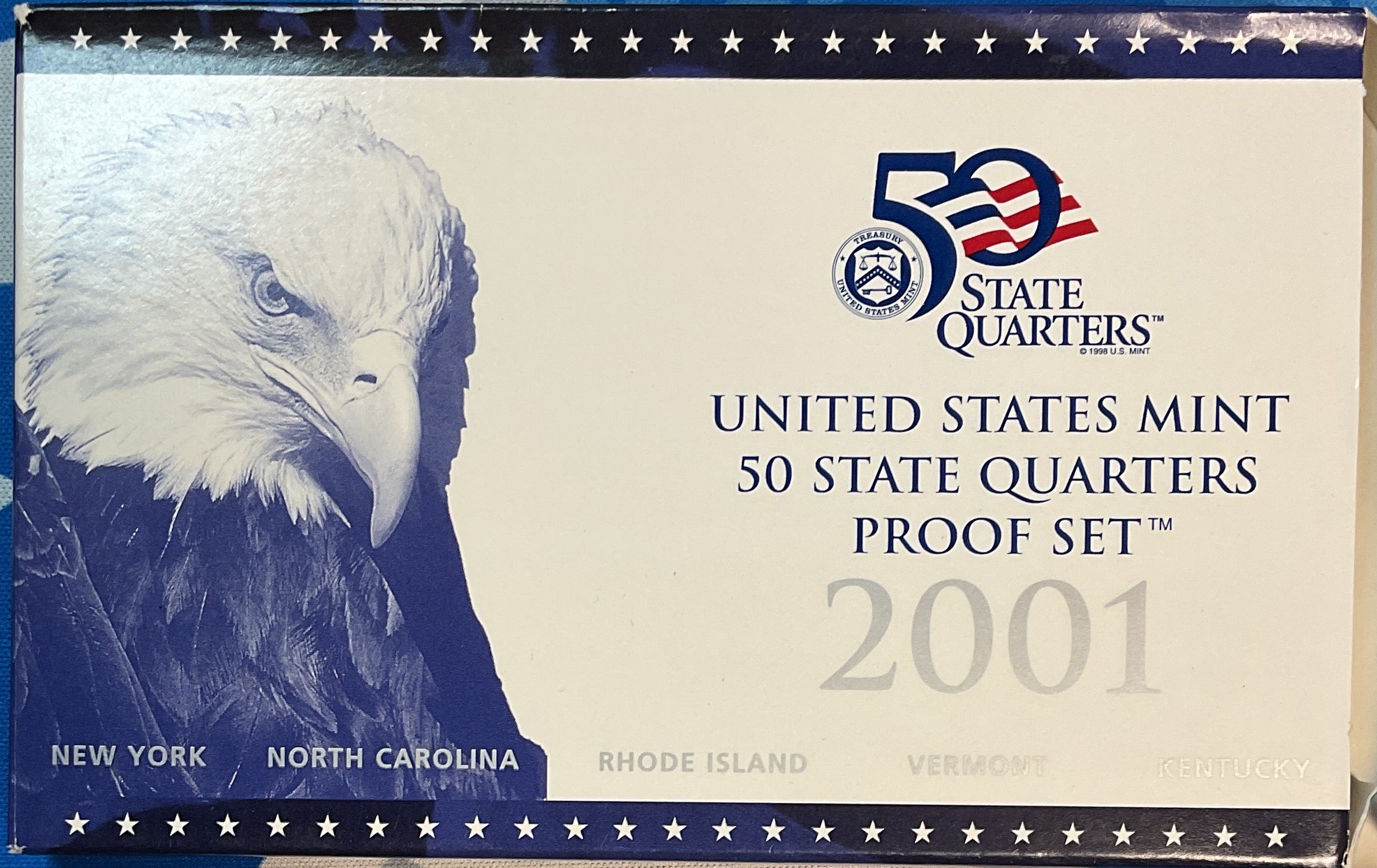 2001 U.S. Mint 50 State Quarters Proof Set, in Original Government Packaging.