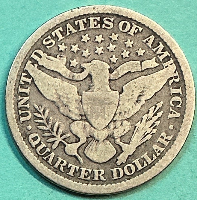 1899 Barber Quarter., Good Circulated Details., Store#QR1216