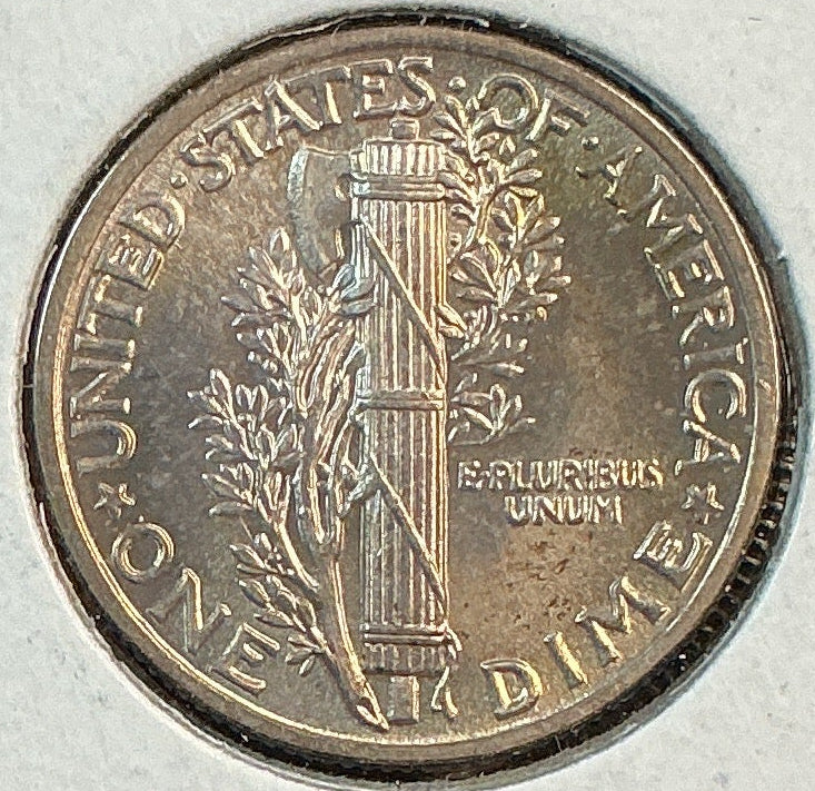 1943 Mercury Dime, Mint State Uncirculated Coin, Store #DE0691