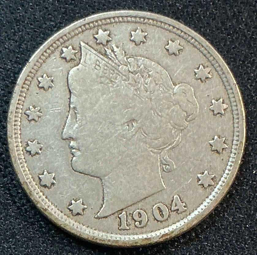 1904 Liberty Nickel, Very Good Circulated Coin, Store #NL893