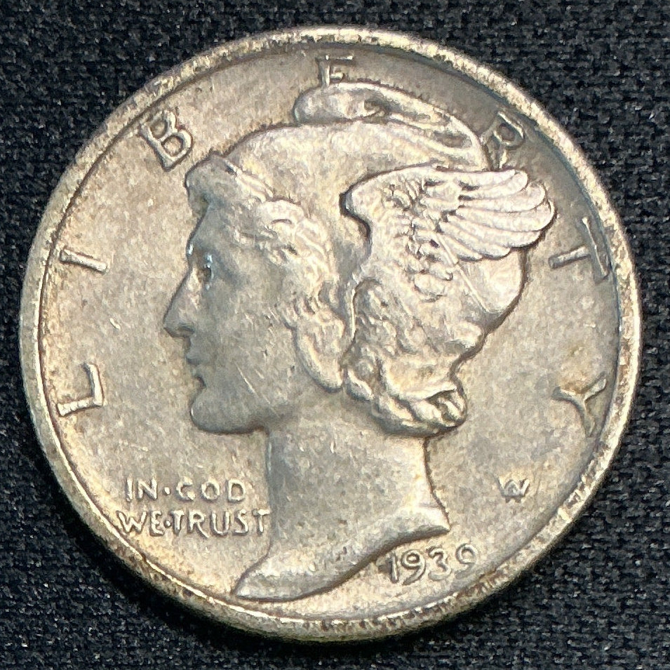 1939-D Mercury Dime, Mint State Uncirculated Coin, Store #DE0669