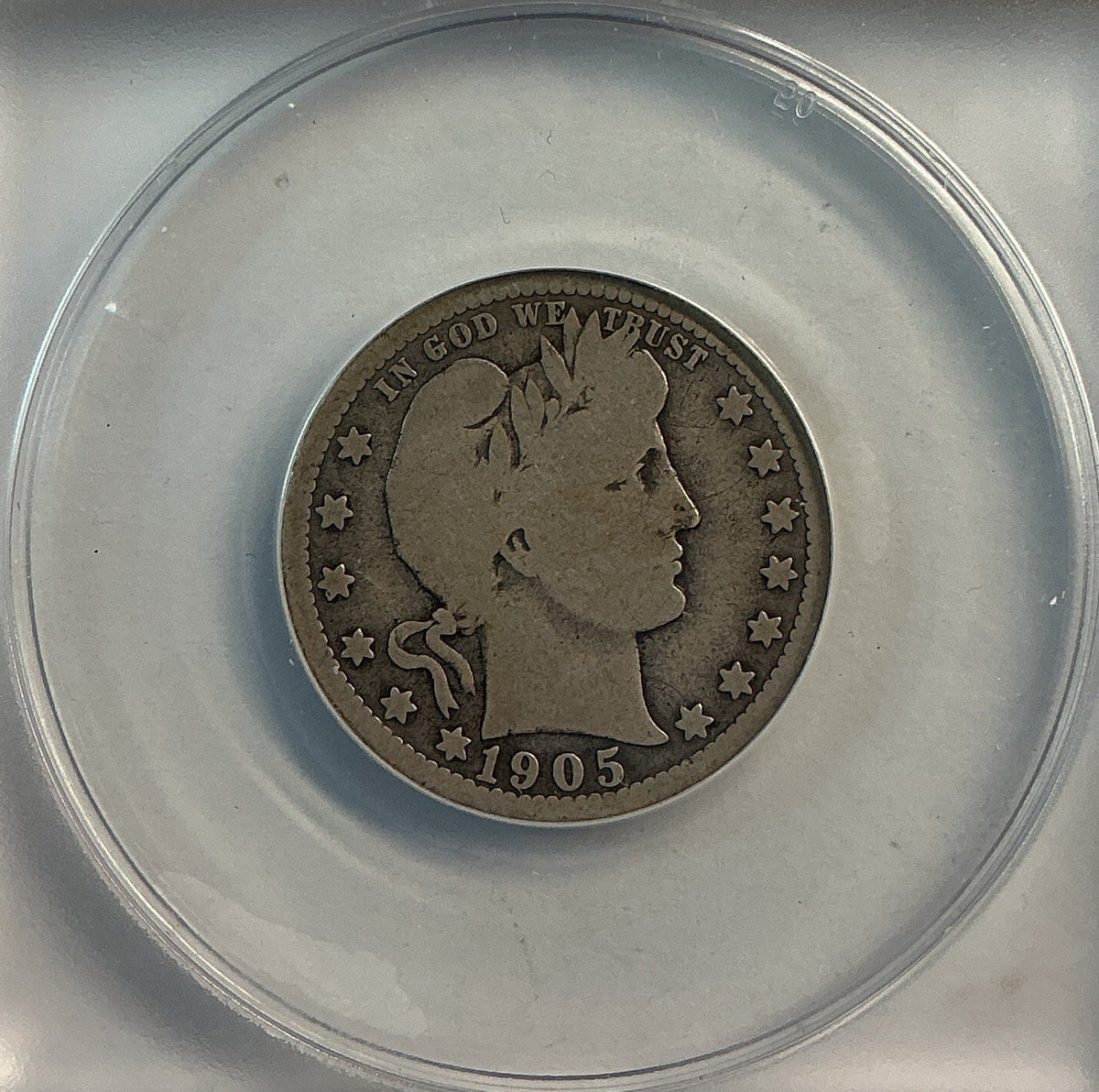 1905-O Barber Quarter, ANACS Good 6. Store #QR1491
