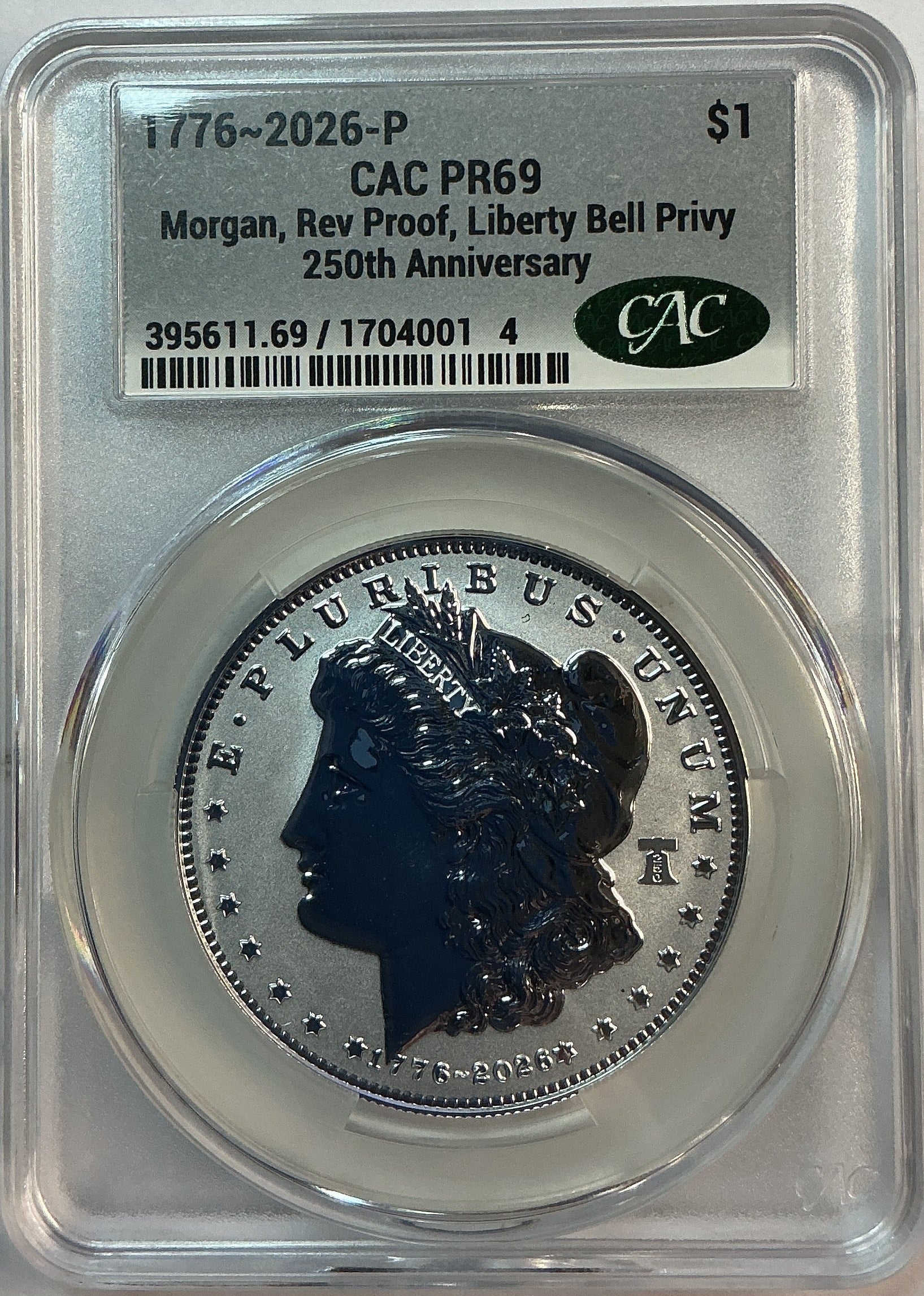2026-P Morgan Silver Commemorative Reverse Proof, CAC PR69, Store #GMC239