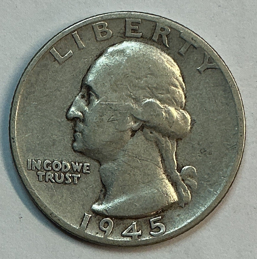 1945-S Washington Quarter, Circulated Coin, Store #QR1719