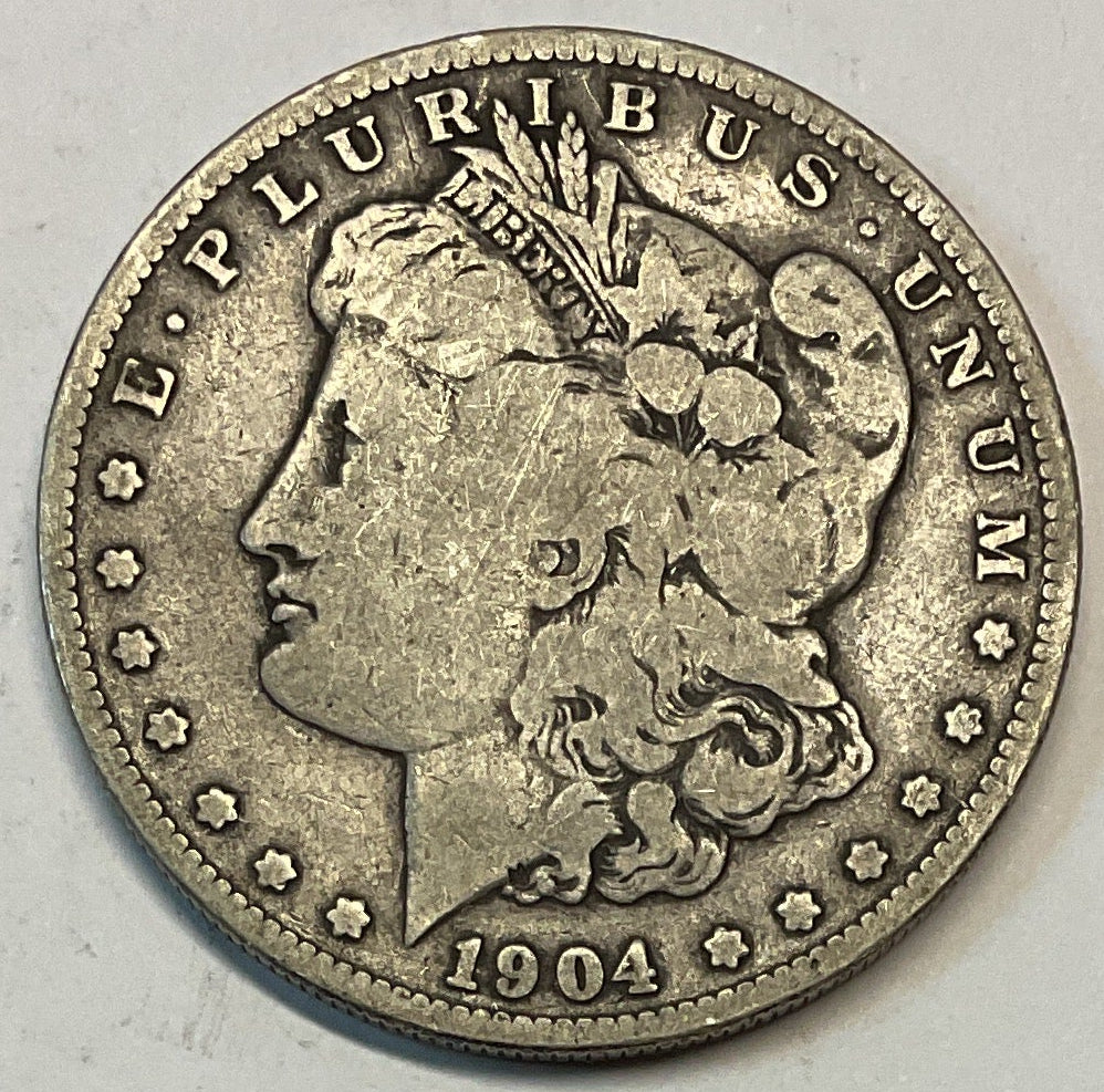 1904-S Morgan Silver Dollar, Very Good Plus, Circulated Coin, Store #DR0926