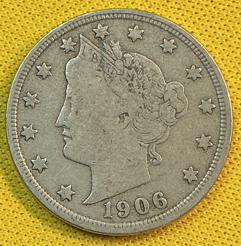 1906 Liberty Nickel, Very Good Circulated Coin, Store #NL896