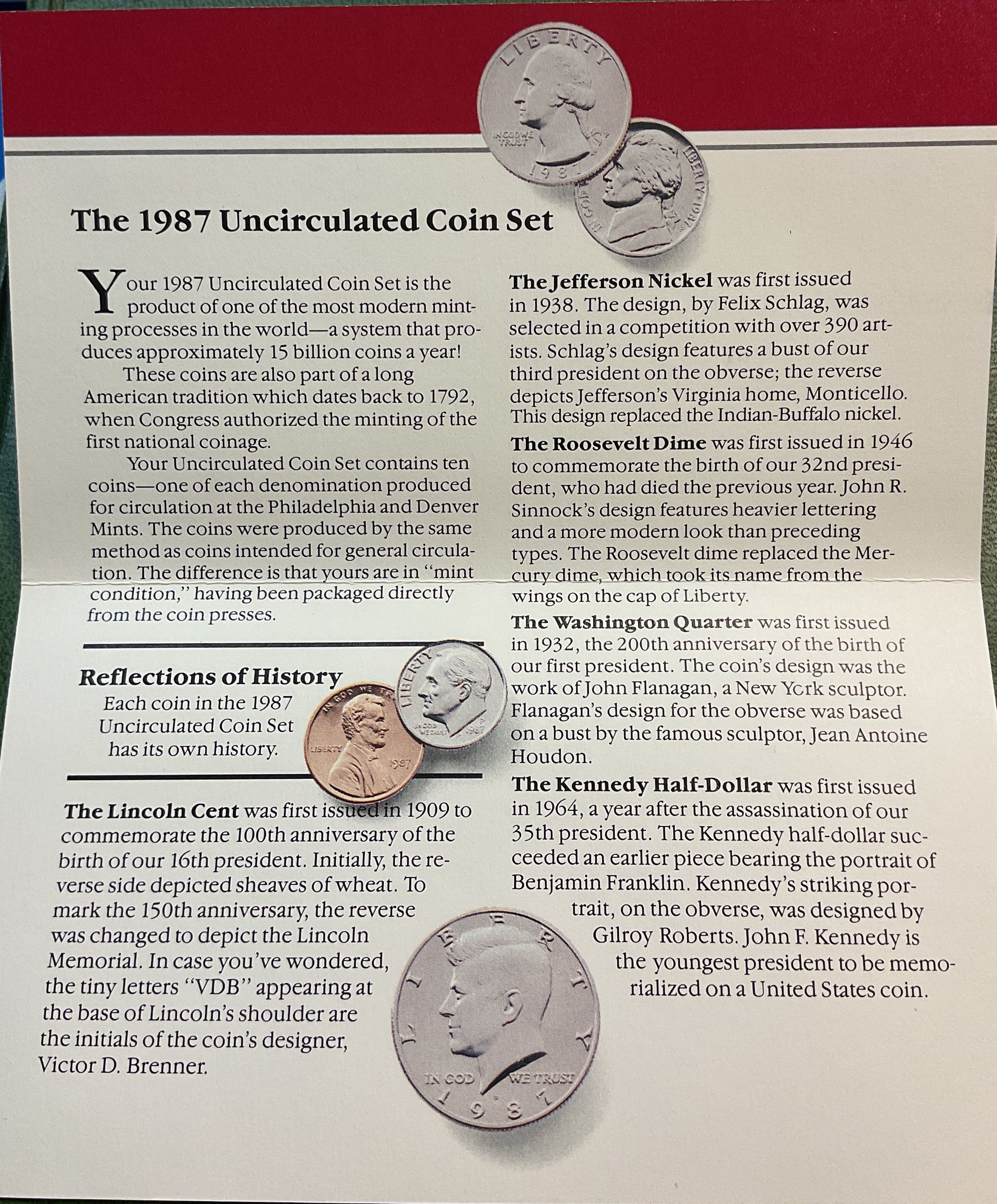1987 United States Uncirculated 12-Coin Mint Set