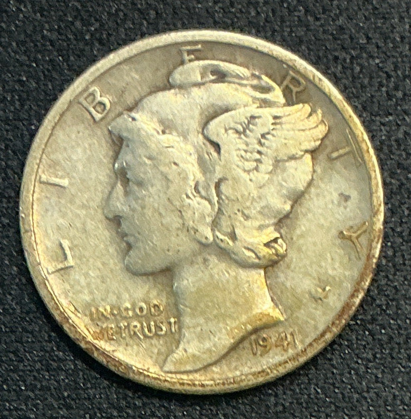 1941-D Mercury Dime, Very Fine Circulated Coin, Store #DE0681