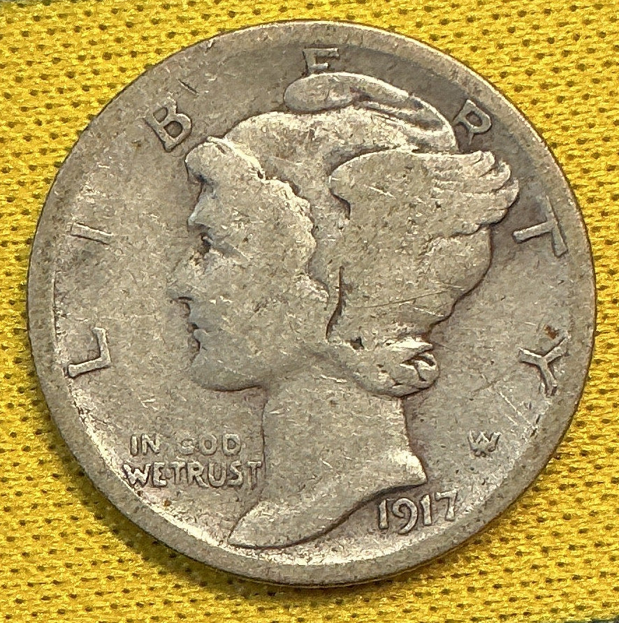 1917-S Mercury Dime, Good Circulated Coin, Store #DE0507
