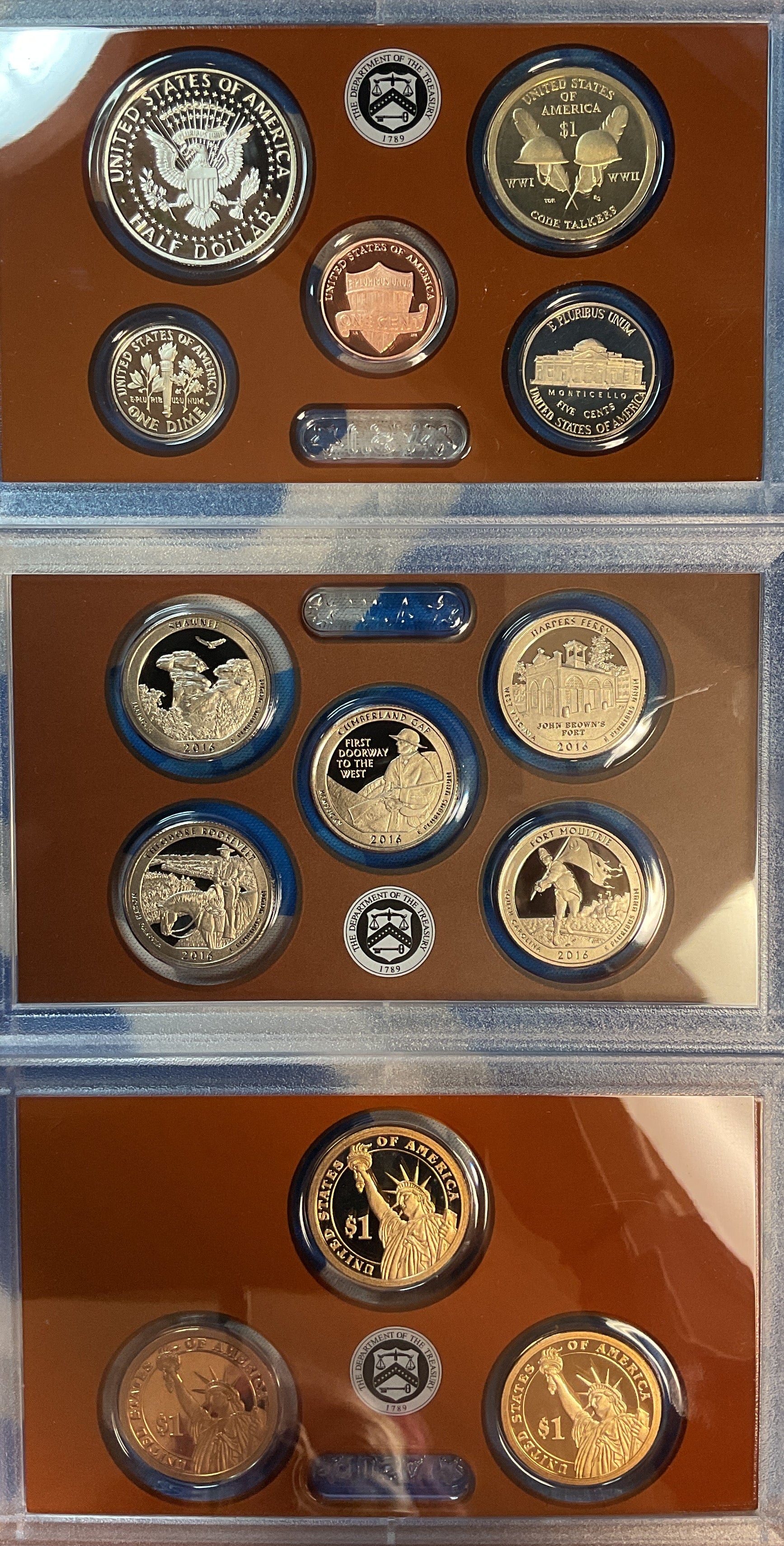 2016 Proof Set, 13 Coin Proof Set, Encased in Original Government Packaging.