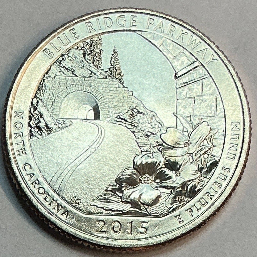 2015-P Uncirculated, Blue Ridge Parkway, North Carolina, Washington Quarter