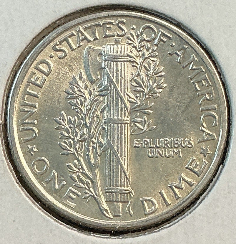 1942 Mercury Dime, Mint State Uncirculated Coin, Store #DE0689