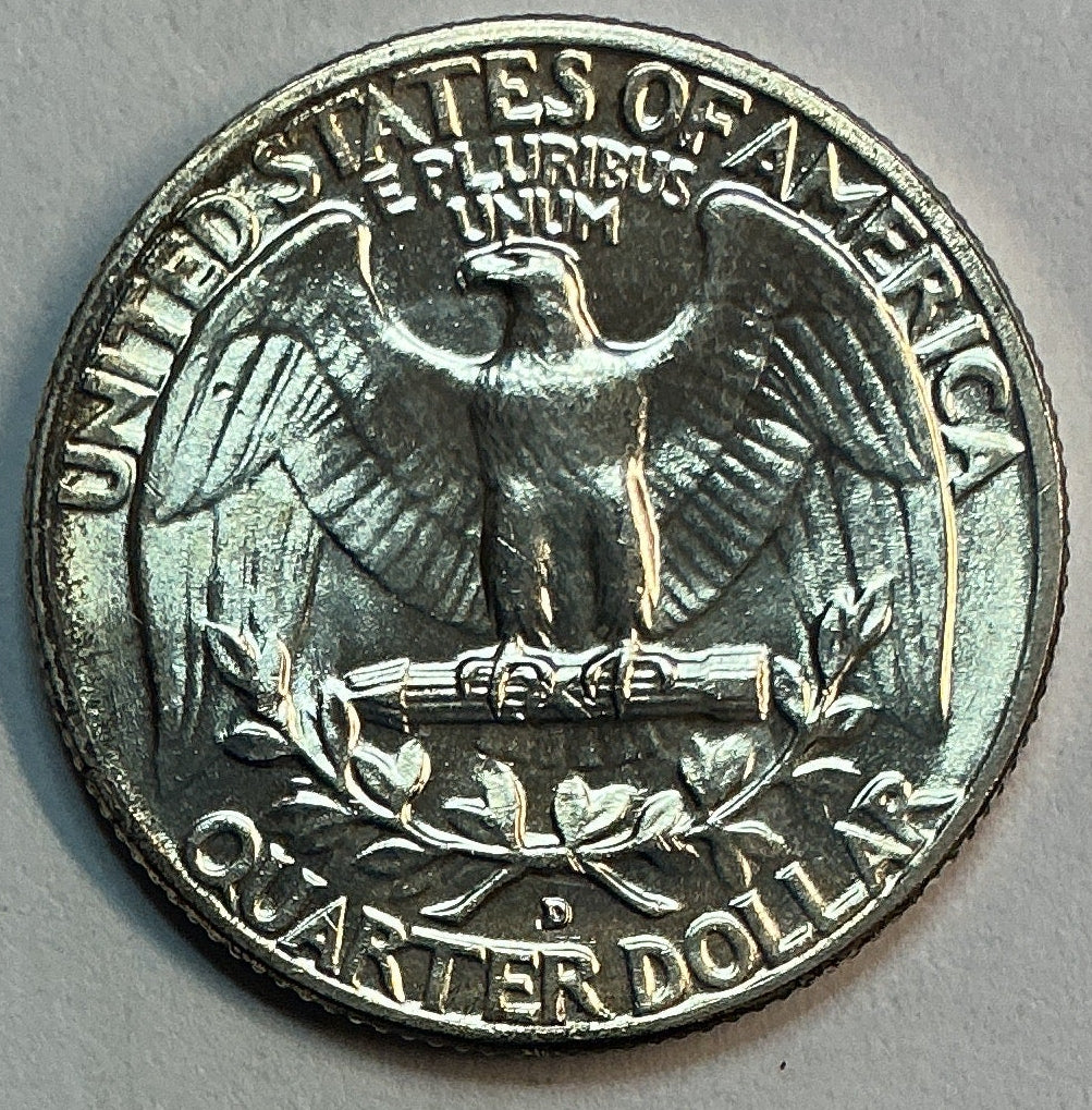 1955-D Silver Washington Quarter., Mint State Uncirculated Coin., Store #QR1768
