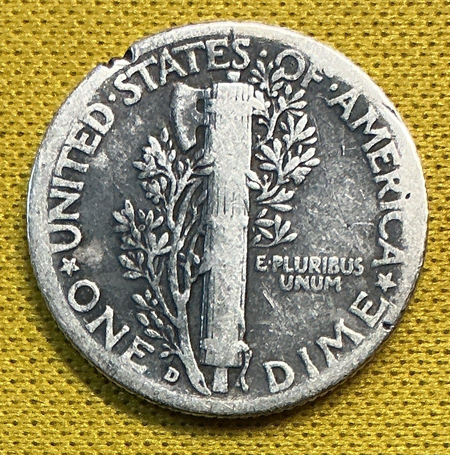 1937-D Mercury Dime, Good Circulated Coin, Store #DE0651