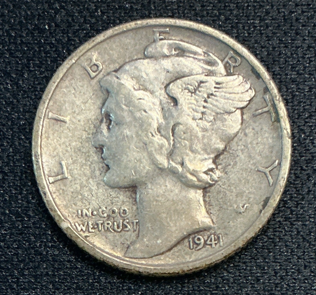 1941-S Mercury Dime, Fine Circulated Coin, Store #DE0688