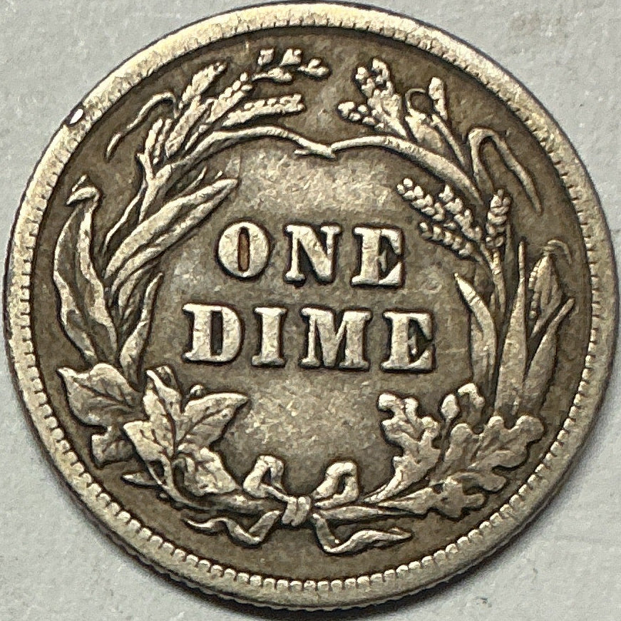 1916 Barber Dime, Fine+ Circulated Coin, Store #DE919