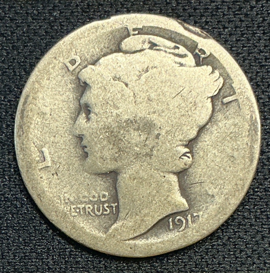 1917 Mercury Dime, Fair Circulated Coin, Store #DE0503