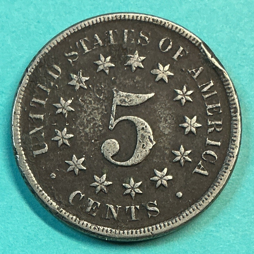 1868 Shield Nickel, Very Fine Circulated Coin, Store #NL0101