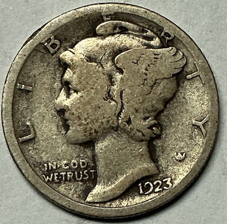 1923-S Mercury Dime, Very Good Circulated Coin, Store #DE0963