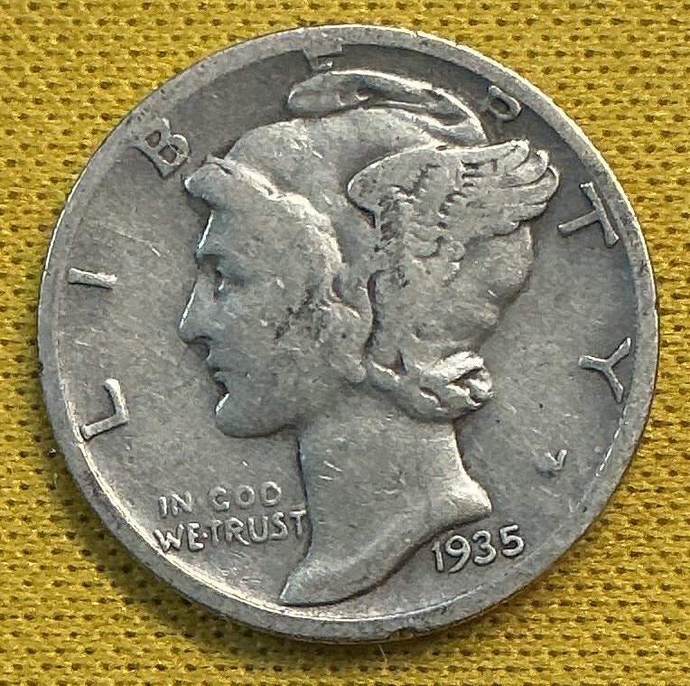 1935-S Mercury Dime, Good Circulated Coin, Store #DE0633