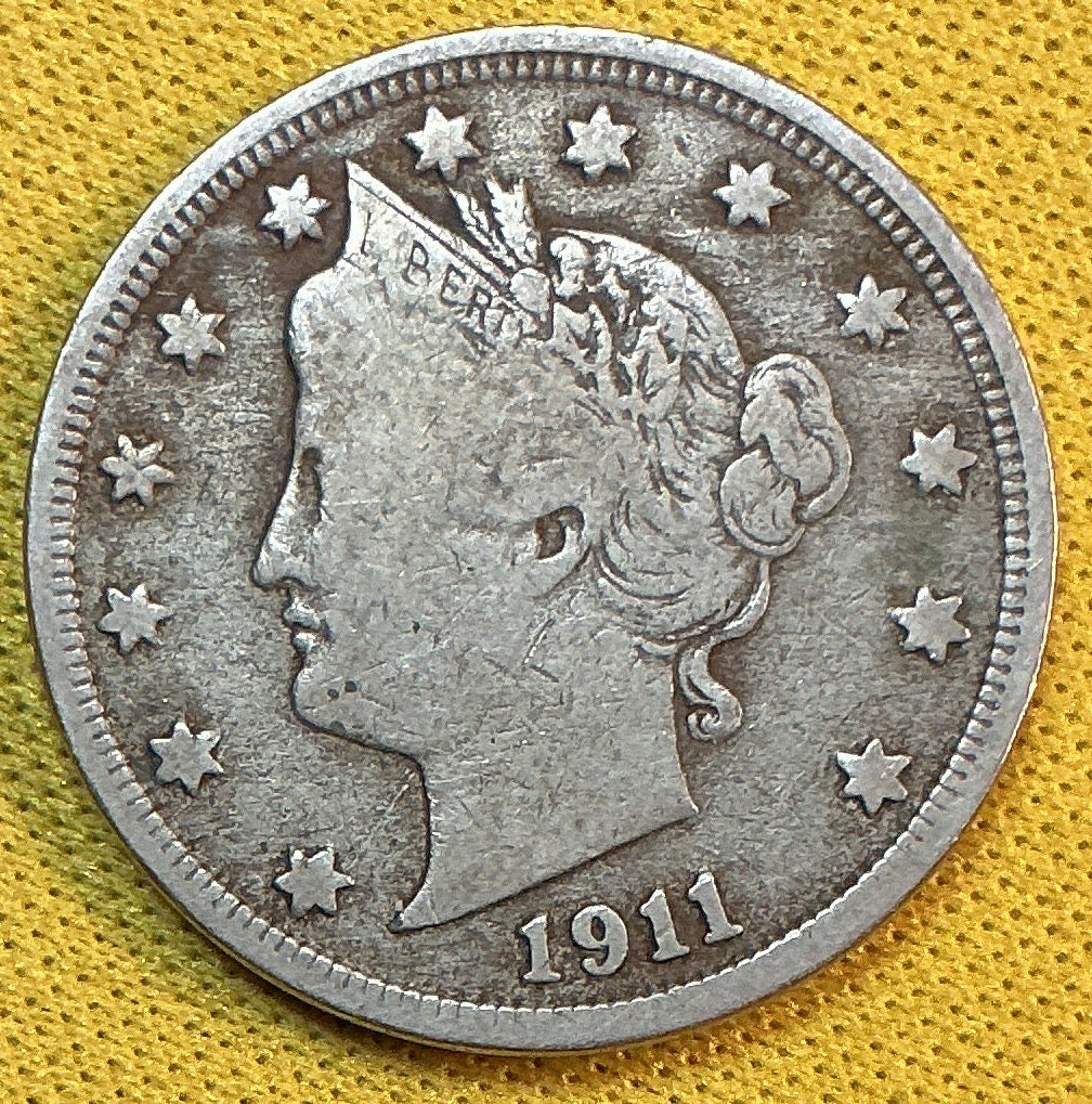 1911 Liberty Nickel, Very Good Circulated Coin, Store #NL914