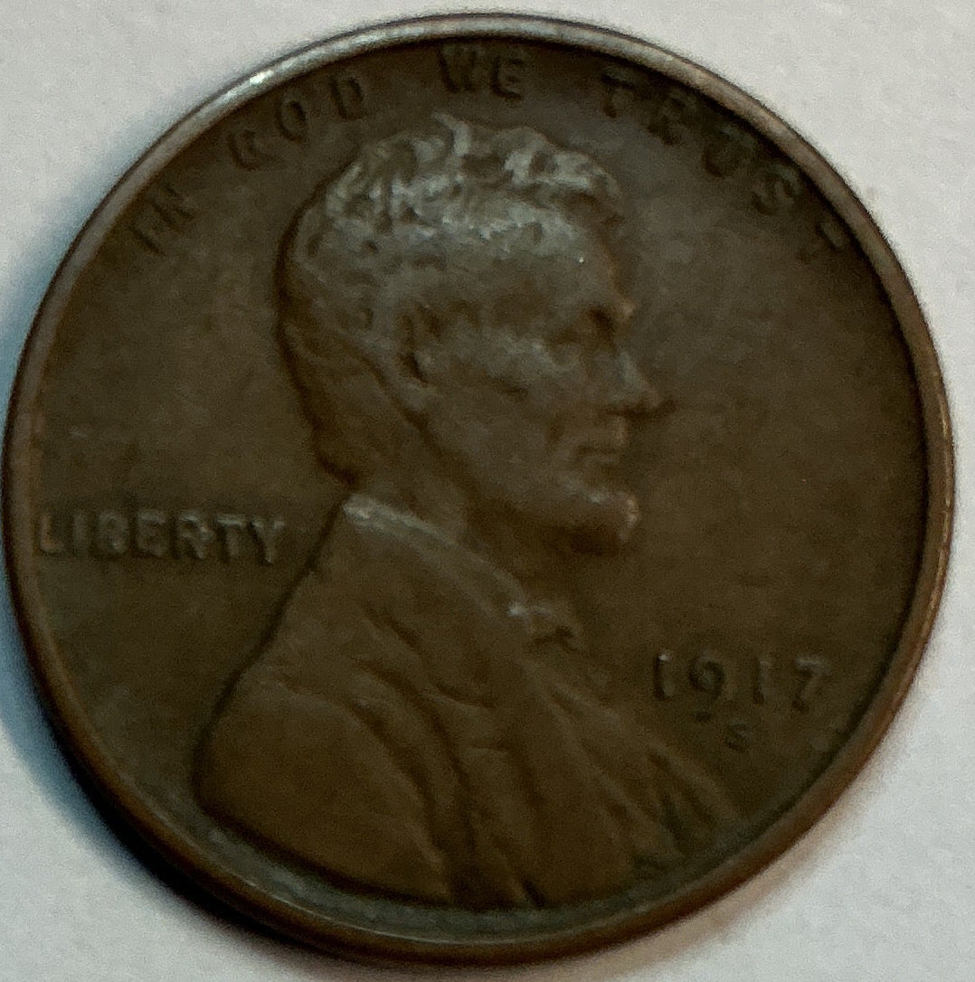 1917-S Lincoln Cent, Fine Circulated Coin, Store #88045