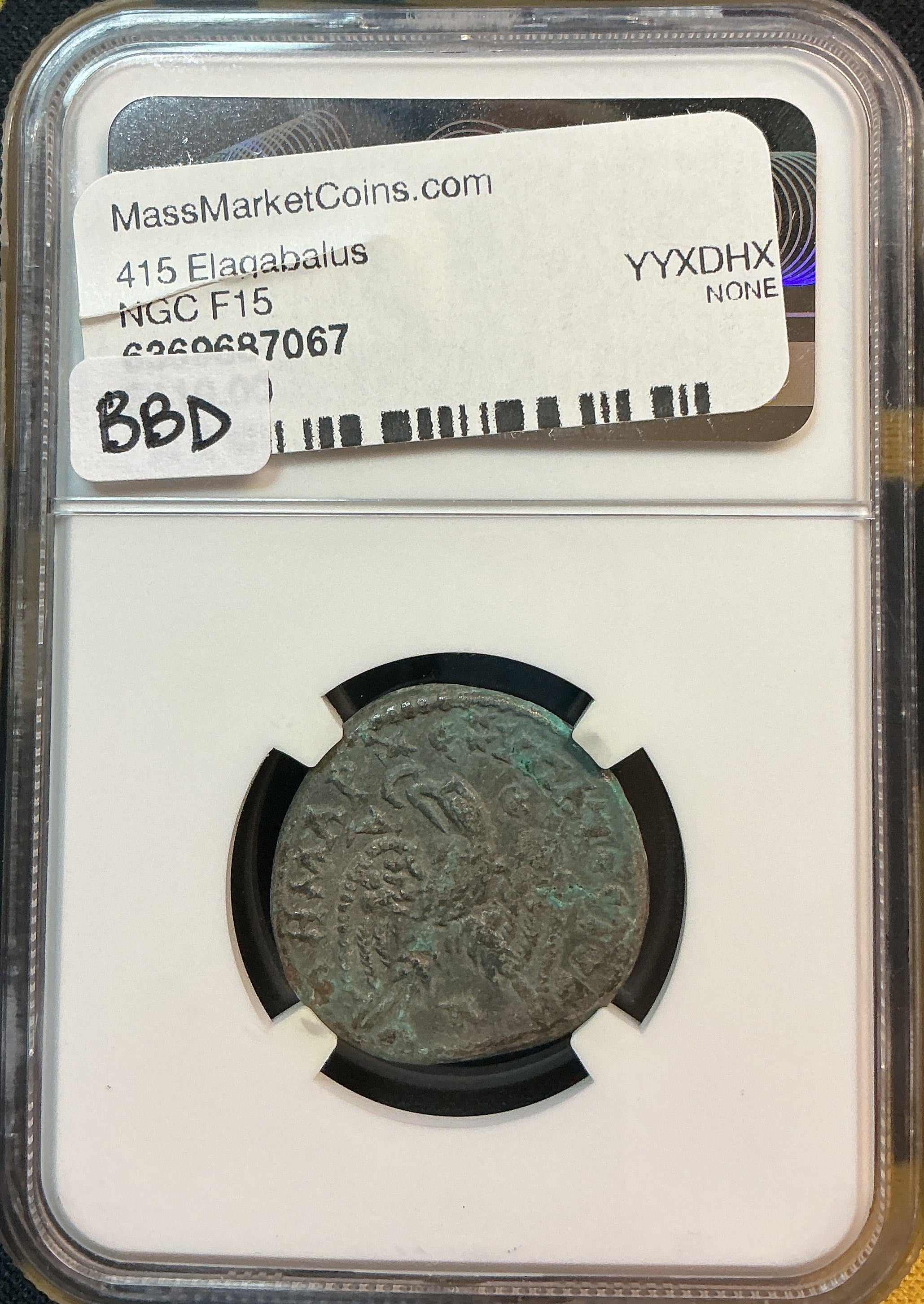 Ancient Coinage, F, Roman Provincial, Elagabalus, AD 218-222, Store #AT0020