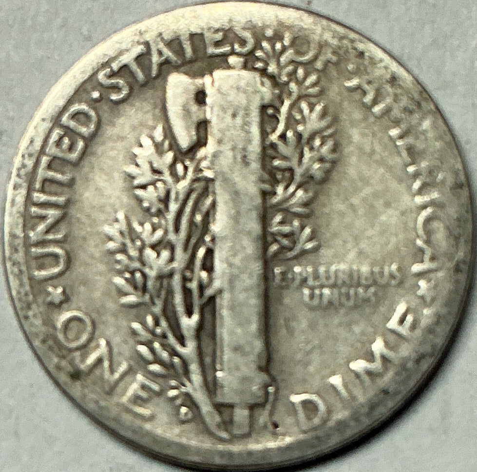 1928-D Mercury Dime, Very Good Circulated Coin, Store #DE0972