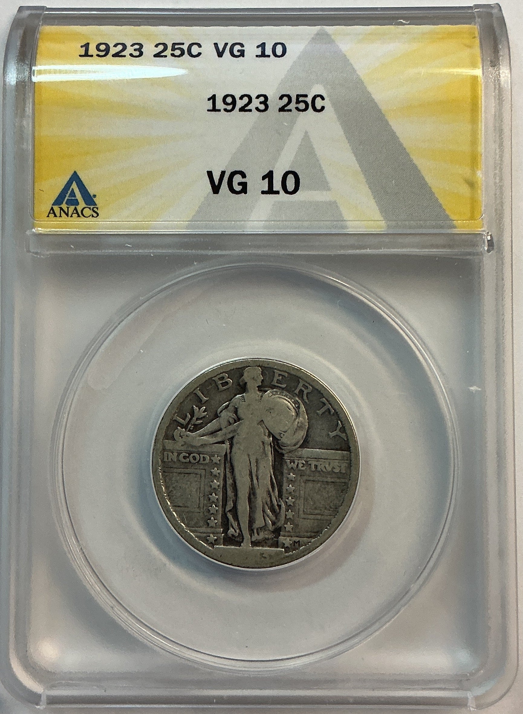1923 Standing Liberty Quarter, ANACS VG-10, Store #QR1618