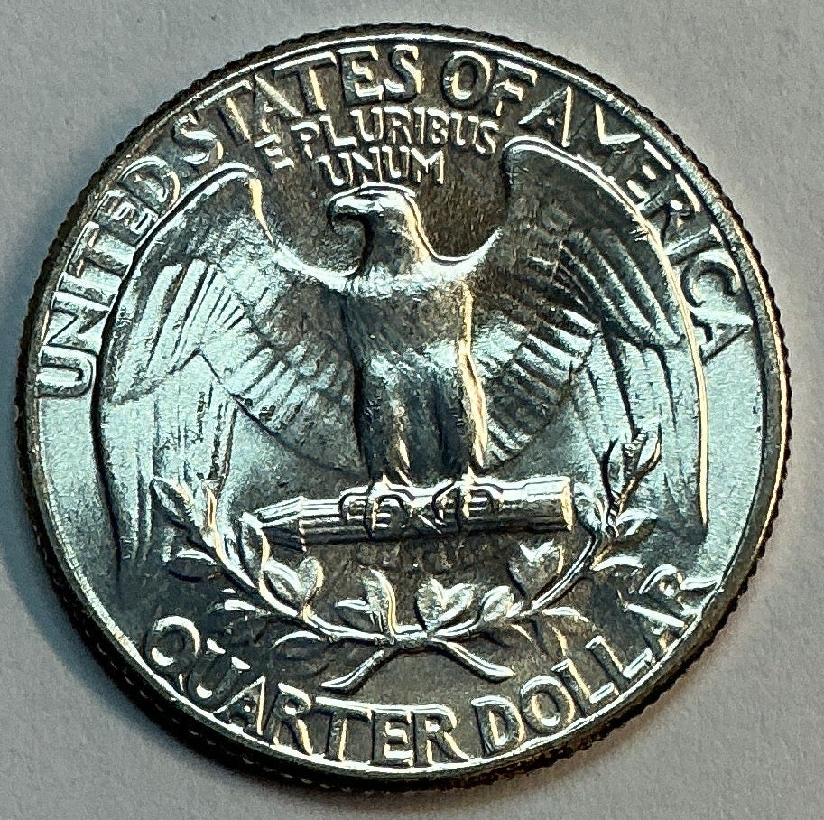 1964 Silver Washington Quarter., Brillant Uncirculated Coin., Store #QR1796