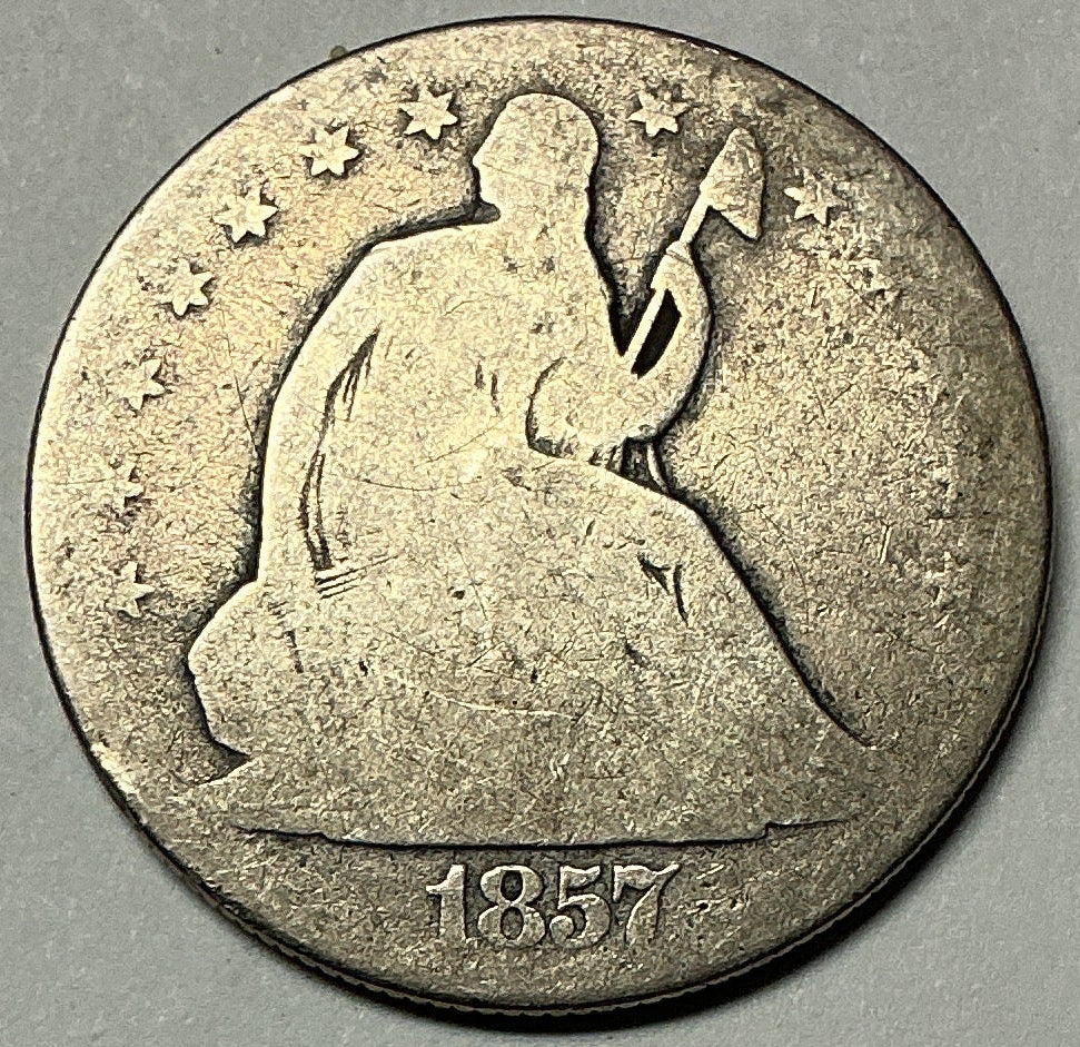 1857-O Seated Liberty Half Dollar, Fair Circulated Coin, Store #HR1956