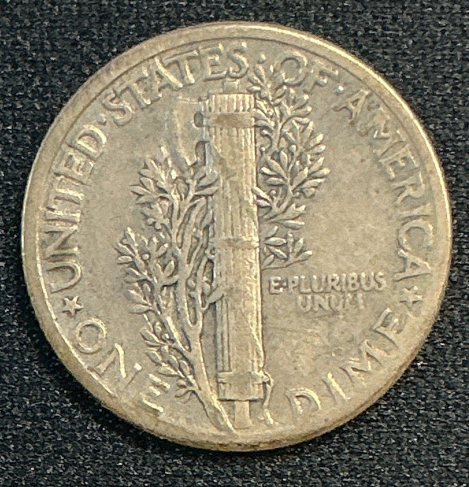 1937 Mercury Dime, Fine Circulated Coin, Beautiful Toning! Store #DE0646