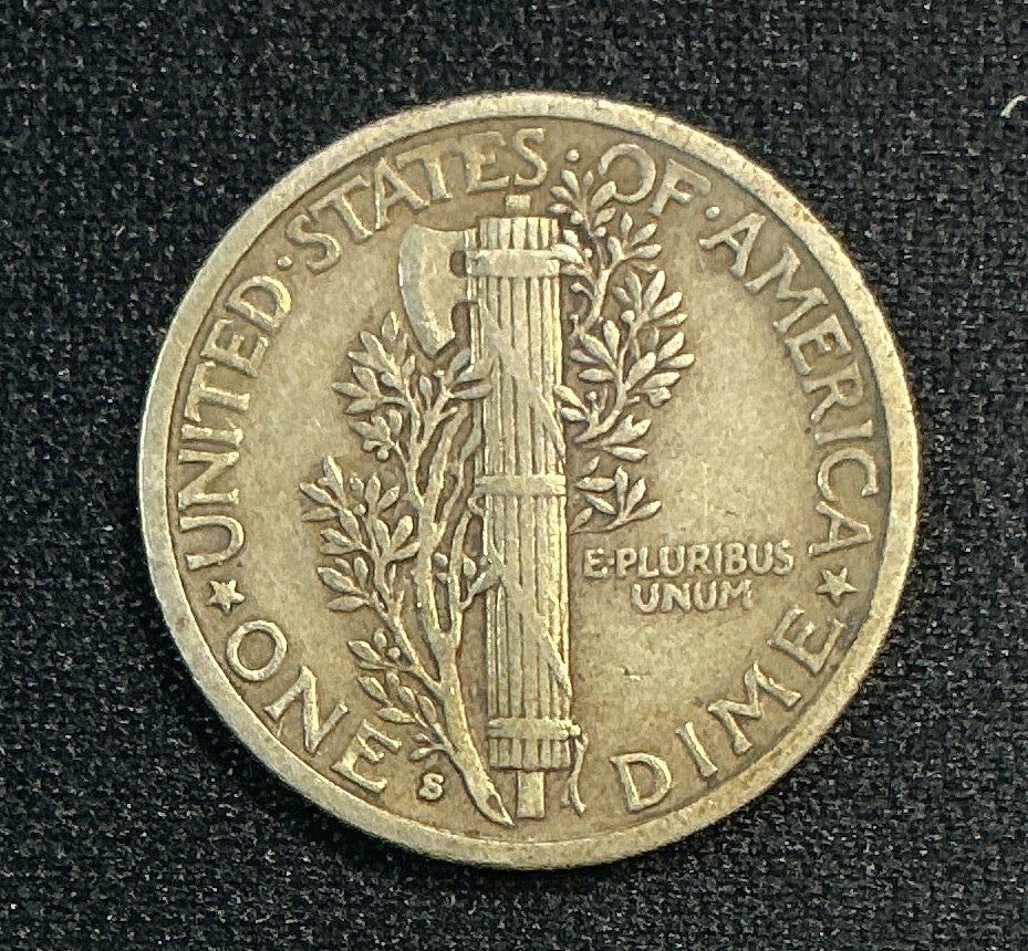 1941-S Mercury Dime, About Uncirculated Coin, Store #DE0686