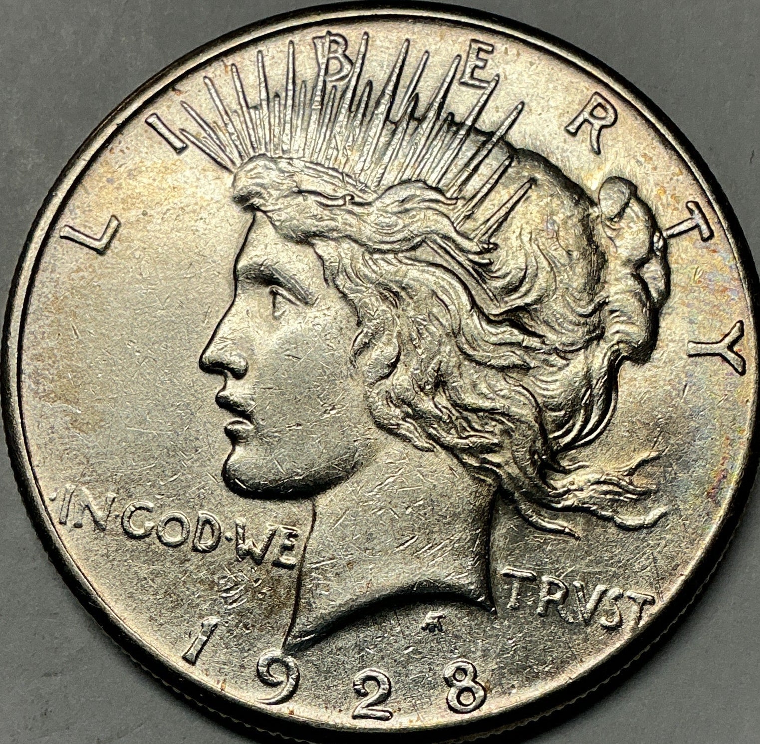 1928-S Peace Dollar, About Uncirculated Coin, Details, Store #DR1580