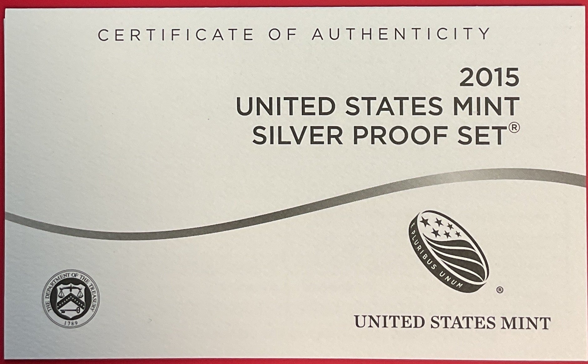 2015 United States Mint Silver Proof Set w/C.O.A.