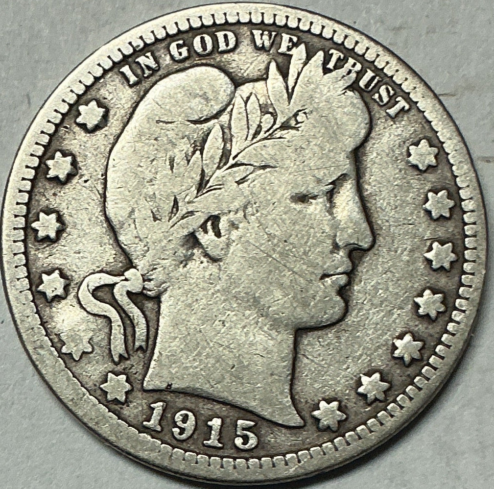 1915-D Barber Quarter, Fine Circulated Coin, Store #QR1965