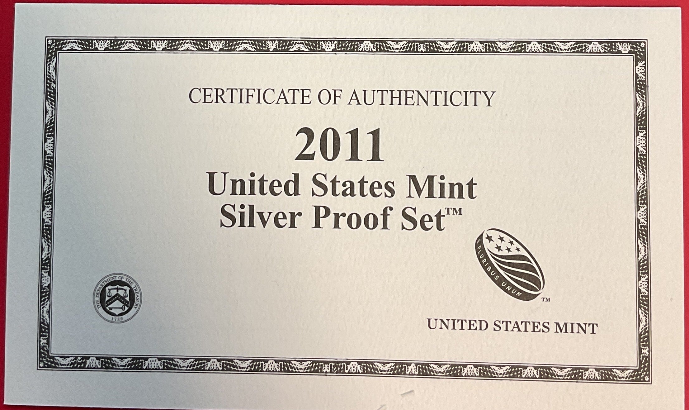 2011 United States Mint Silver Proof Set w/C.O.A.