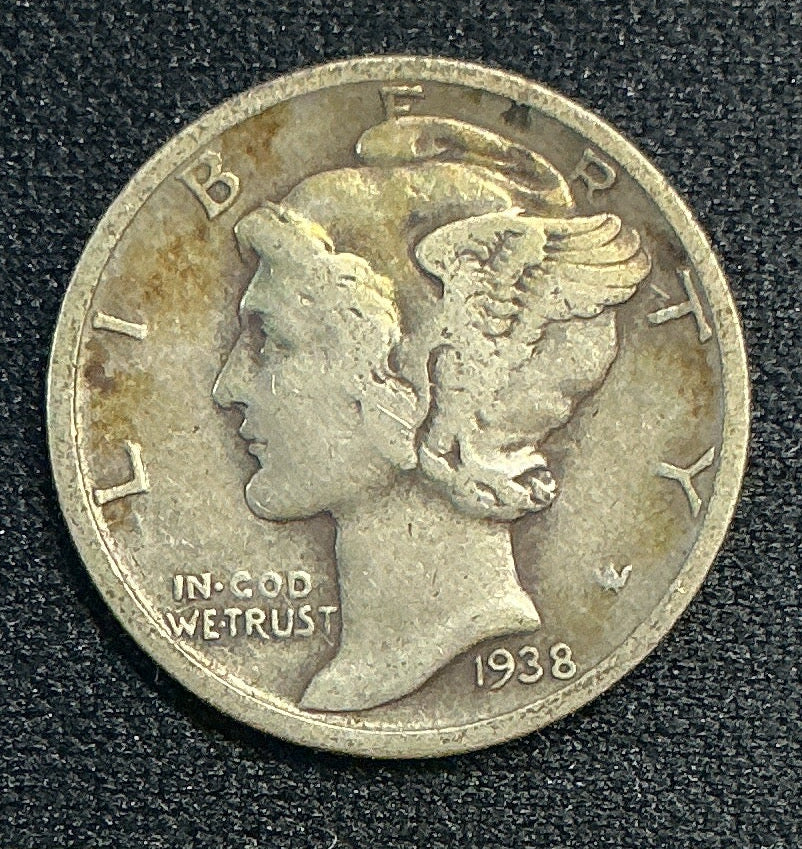 1937-S Mercury Dime, Very Good Circulated Coin, Store #DE0654