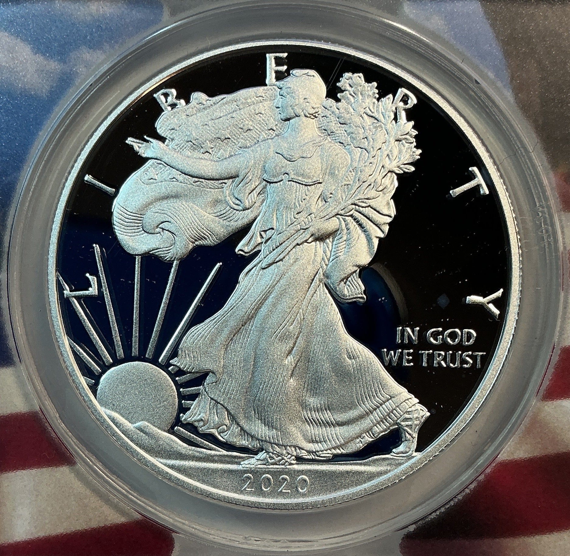 2020-W American Silver Eagle, ANACS PR-70 DCAM, in BOX, Store# AE0348